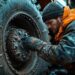 Как заделать дыру в шине самосвала камаз ремонтным жгутом
